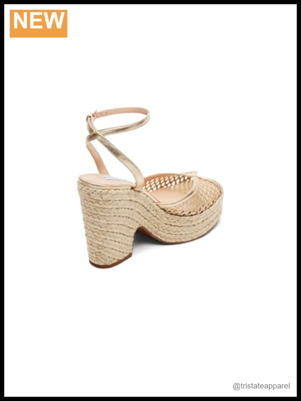 Braided Raffia Platform Heeled Sandals - Picture 3 of 3